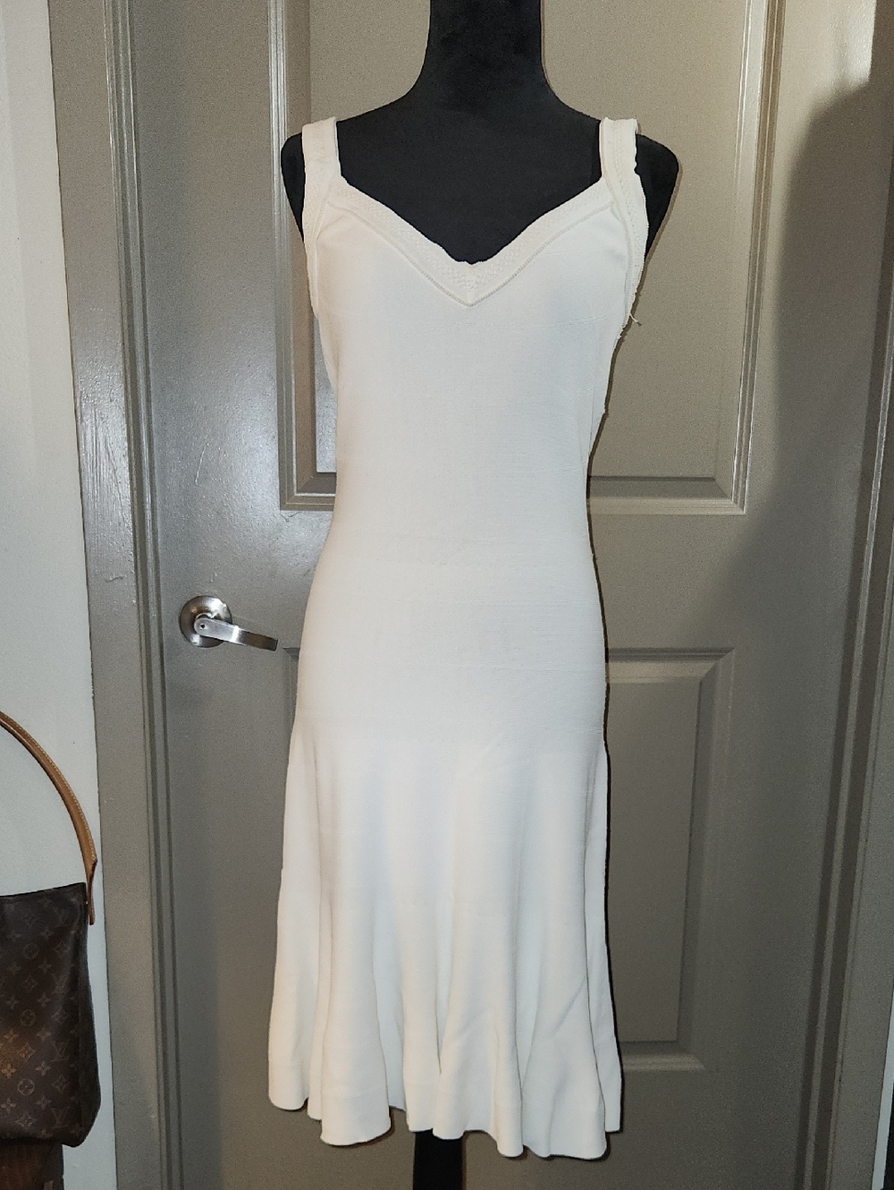 Alaia Ivory Knit Midi Dress